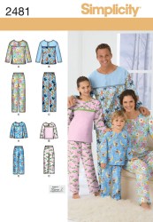2481 MS MR KIDS PAJAMA TOPS, BOTTOMS PATTERN XS=L,XS-XL
